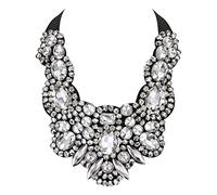 EVER FAITH® Femme Collier Spécial Bijoux Sexy Délicat Bande Ajustable Exotique Cristal Autrichien Clair Ton d'argent