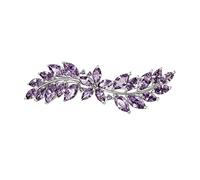 Ever Faith Femme Élégant Zircone Cubique Fleur Quotidien Cheveux Barrette Pince à Cheveux Épingles Mariée Violet Ton D'argent