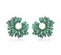 EVER FAITH Grandes boucles d'oreilles en forme de C avec strass et cristal pour cocktail, bal de fin d'année, champagne ton doré, Cristal