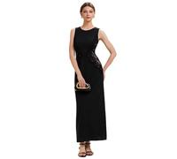 Ever-Pretty Robe de Soirée Chic Encolure Ronde sans Manche Tricot Maxi Robe Fourreau Noir 42