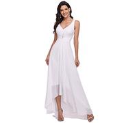 Ever-Pretty Robe de Soiree Double V-col Diamants synthetiques Devant la Poitrine 38 Blanc