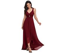 Ever-Pretty Robe de Soiree Double V-col Diamants synthetiques Devant la Poitrine 48 Bordeaux