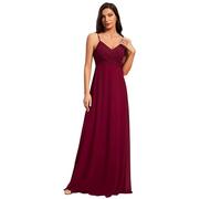 Ever-Pretty Robe de Soirée Femme Longue A Line Col V à Bretelles Mousseline de Soie Sexy Orchidée 38