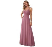 Ever-Pretty Robe de Soirée Femme Longue A Line Col V à Bretelles Mousseline de Soie Sexy Robe Demoiselle Orchidée 58