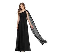 Ever-Pretty Robe de Soirée Robe de Demoiselle d'honneur Maxi Elegante Une Epaule sans Manche 38 Noir