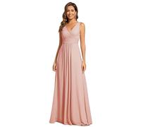 Ever-Pretty Robe Demoiselle d'honneur Femme Mousseline Ceinture Plis Chic Rose 52