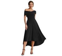 Ever-Pretty Robe d'Invitée Soirée V-Neck Off-The-Shoulder Jersey A-Line Haute Élasticité Longueur High-Low EG02801
