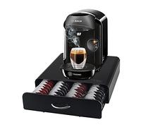 EVER RICH® - Support pour Capsules de Café T-Disc Bosch Tassimo | Tiroir de Rangement pour 64 Pièces | Design Anti-Vibrations (Métal / Noir)