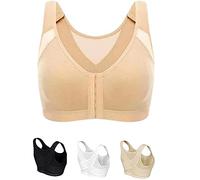 Ever So Cute Soutien-gorge pour personnes âgées, fermeture sur le devant, en coton respirant, doux pour la peau, soutien-gorge pour femmes âgées, Couleur chair, 4X-Large