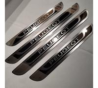 Ever TA 4 Pièces Plaques Plinthes en en Acier Inoxydable pour Peu-geot 308 208 508 207 3008 2008 307, Voiture Seuil de Porte Door Sill Contre Les Rayures Protection Accessoires, Silver