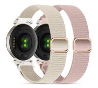 EverAct Lot de 2 bracelets en nylon pour Garmin Lily 2,14 mm - Élastique - En nylon souple - Boucle souple - Remplacement rapide - Bracelet réglable pour montre intelligente Lily 2 Classic/Active -