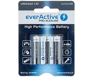 everActive AAA Lot de 48 Piles alcalines Pro Micro LR03 R03 1,5 V Haute Performance 10 Ans de durabilité 48 pièces - sous Blister