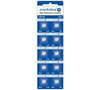 EverActive AG3 Lot de 10 Piles alcalines Mini G3 LR736 LR41 1,5 V Durée de Vie 5 Ans 1 Carte Blister