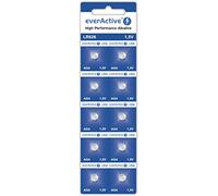 EverActive AG4 Lot de 10 Piles alcalines Mini G4 LR626 LR66 1,5 V Durée de Conservation 5 Ans