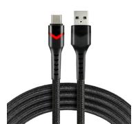 everActive Câble USB A vers USB-C Type C en nylon - Charge rapide jusqu'à 3 A - 2 m de long - Noir - Modèle CBB-2CBR