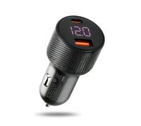 everActive CC-50Q Chargeur de Voiture 75 W - USB-C Power Delivery & USB-A QC 3.0, Chargeur Rapide pour Smartphone, Tablette et Ordinateur Portable, voltmètre LED, 12-24 V