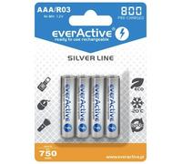 Everactive Piles AAA R03 Lot de 2 Silver Line 800 mAh Ni-MH 1,2 V préchargées 1 carte blister