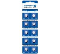 everActive Lot de 10 Piles Bouton AG5 / G5 / LR48 / LR754 1,5 V alcaline Mini Piles alcalines Longue durée - Carte Blister