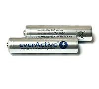 everActive Lot de 2 Piles AA 2000 mAh NI-MH Mignon R6 Rechargeables préchargées Silver Line 1,2 V 1 Carte Blister