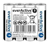 everActive Lot de 4 Piles AA AA Pro Alkaline Mignon LR6 R6 1,5 V Haute Puissance 10 Ans