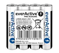 everActive Lot de 4 piles AAA Pro Alkaline Micro LR03 R03 1,5 V Haute performance 10 ans