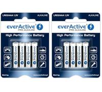 everActive Lot de 8 Piles AAA alcalines Pro Micro LR03 R03 1,5 V, Haute Performance, durée de Vie de 10 Ans, 1 Carte Blister