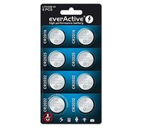 everActive Mix 2X CR2016 2X CR2025 4X CR2032 3V Pile Bouton Lithium Batterie la Plus puissante Batterie 10 Ans Durée de Vie 8 pièces -1 Carte Blister
