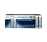 Everactive Piles AAA alcalines Pro LR03 R03 1,5 V – 10 ans – Lot de 10 Noir/Blanc