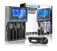 EverActive UC-4200 Pro Chargeur LCD Intelligent Pour Li-Ion/NiMH, 6 Ports