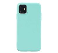 Everainy Coque Compatible pour iPhone 12 Mini (5.4") Silicone Étui Ultra Mince Fine Housse Souple Bumper Antichoc TPU Gel Couleur Unie Drôle Mat Case Cover (Vert/Bleu Clair)