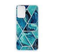 Everainy Coque Compatible pour Oppo A96 Silicone Étui Marbre Drôle Motif Cover One Piece Ultra Mince Fine Souple Bumper Housse Antichoc Case (Bleu 1)