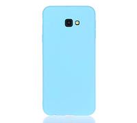 Everainy Coque Compatible pour Samsung Galaxy J4+/J4 Plus 2018 Silicone étui Ultra Mince Fine Souple Bumper Antichoc TPU Gel Caoutchouc Couleur Unie Case Cover Etui (Bleu 1)