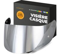 Everalo Visière Compatible avec Agv K1 - K1s - K3sv - K5 - K5s - S4sv - Horizon - Skyline - Strada - Stealth SV - Compact - GT-2 (Argent Chrome')