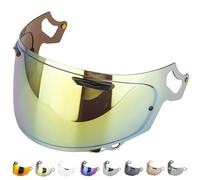 Everalo Visière Compatible avec Arai Chaser X - Rx7v - Rx7x - Quantic - Quantum X - Concept X - Concept XE - Renegade V - Profile V - Qv Pro - Vas V - Visières de Casque Pinlock Ready (Or Chrome')