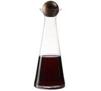 EVERBBKING Décanteur à vin avec bouchon en bois d'acacia, 1000 ml, sans plomb, en cristal pour une aération maximale, accessoire aérateur de vin