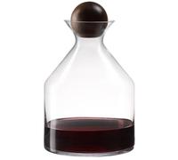 EVERBBKING Grande carafe à décanter avec bouchon en bois d'acacia, 2 000 ml en verre cristal sans plomb pour une aération maximale, accessoire aérateur de vin