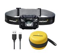 Everbeam Lampe Frontale LED H6 Pro, Détection de Mouvement, Éclairage : 650 Lumens, Autonome 20 Heures, Batterie 1200mAh Rechargeable USB (1 Pack)