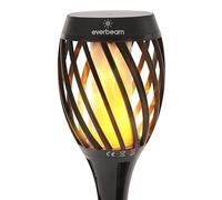 Everbeam P2 Lampe torche solaire à flamme vacillante - Automatique IP65 Imperméable Solaire Lampes Tiki avec une flamme réaliste étonnante et un abat-jour distinctif - 2pack