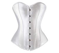 Everbellus Corset Cincher pour femme avec os en acier en spirale, Blanc-1 XL