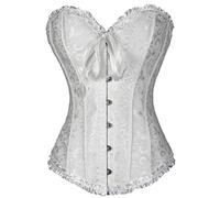 Everbellus Sexy Bustier Femme Gothique Dentelle Ventre Plat Corset Top (Blanc, XXX-Large)