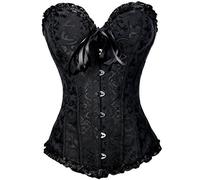 Everbellus Sexy Bustier Femme Gothique Dentelle Ventre Plat Corset Top (Noir, XX-Large)