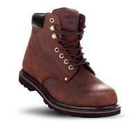 Everboots Tank S Bottes de travail pour homme avec embout en acier pour homme, technologie EverFit, poignée antidérapante et absorption des chocs, bottes en cuir robuste, vêtements de travail