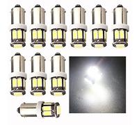 EverBright 10pcs BA9S Blanc 5630 10SMD Porte Feux Ampoule LED pour Voiture Remplacement Feux Tronc Lampe 12V DC