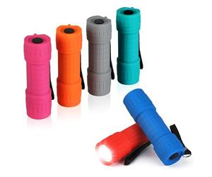 EverBrite Jeu de Lampe de Poche LED 6 Pièces, Lampe Torche avec Poignée Antidérapante pour Travail Cyclisme Camping Lecture Promenade Randonnée, 6 x AAA Piles Incluses