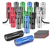 EverBrite Mini Lampe de Poche LED en Aluminium18 Pièces, Lampe Torche Portable Idéal pour Camping Lecture Cyclisme Barbecue Fête Randonnée Voyage, 54 x AAA Piles Compris