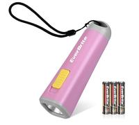EverBrite Mini Lampe de Poche LED (Rose), Lampe Torche avec Poids Léger (46g) et Lumière Jaune, Idéal pour Lecture, Camping, Promenade, 3 Piles AAA Incluses