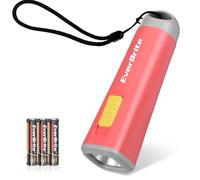 EverBrite Mini Lampe de Poche LED (Rouge Corail), Lampe Torche avec Poids Léger (46g) et Lumière Jaune, Idéal pour Lecture, Camping, Promenade, 3 Piles AAA Incluse