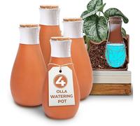 Everbrook Plant Self Watering Globes - Terracotta Watering Spikes - Slow Release Olla Watering Pots - Drip Irrigiation Olla System