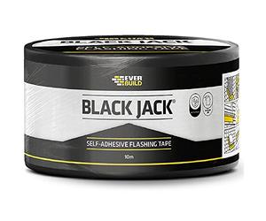 Everbuild Evbflas075EVBFLAS075 75 mm x 10 m Black Jack Ruban adhésif de Fixation Noir Jack Flash Trade de Fixation Colle P75 mm x 10 m, FLAS300-EBD