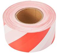 Everbuild Mammoth Ruban de barrière en polyéthylène Non adhésif et Durable, Convient pour Les Zones de Cordon, Rouge/Blanc, 72 mm x 500 m